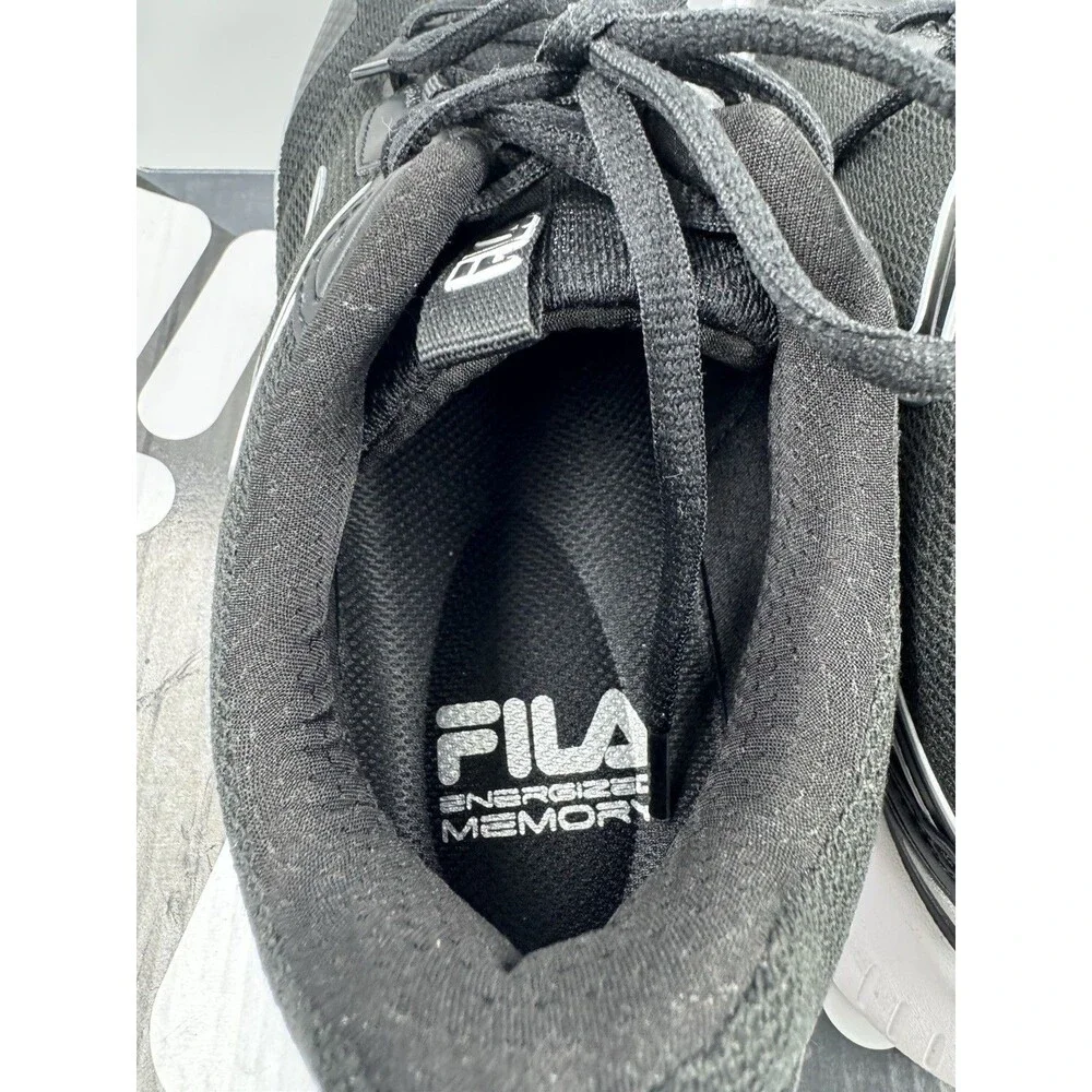 FILA Men’s Action-Stride Energized Black White Athletic Sneakers Shoes Size 9.5